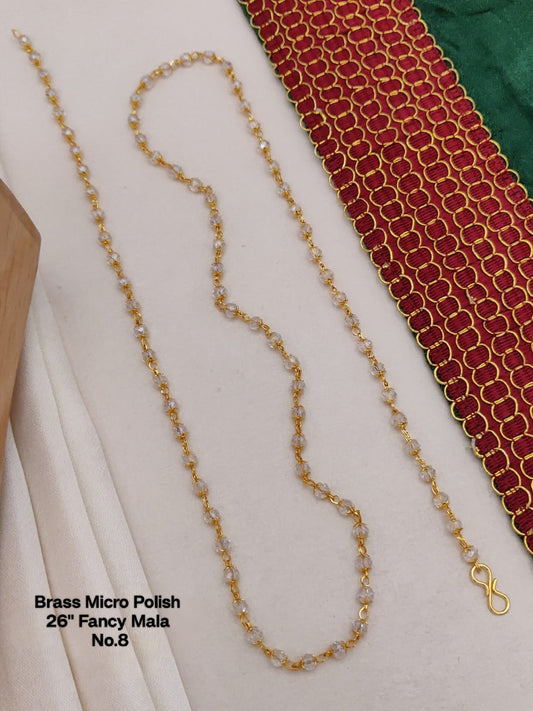 Brass Micro Polish Fancy Mala 26 Inch | Premium Gold Finish Necklace | Lightweight Traditional Jewelry