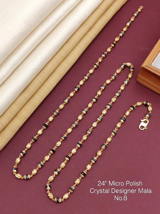 Elegant Black Crystal Beaded Mangalsutra chain for Women