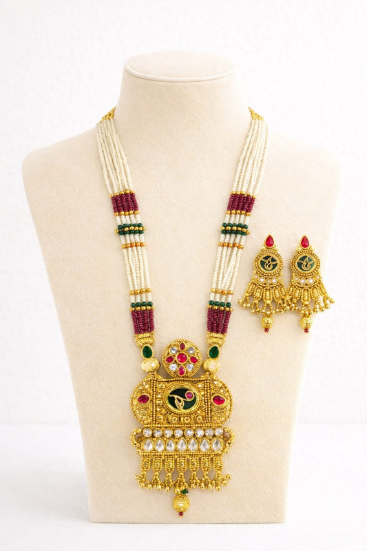 Elegant AD stone mangalsutra necklace in velvet box