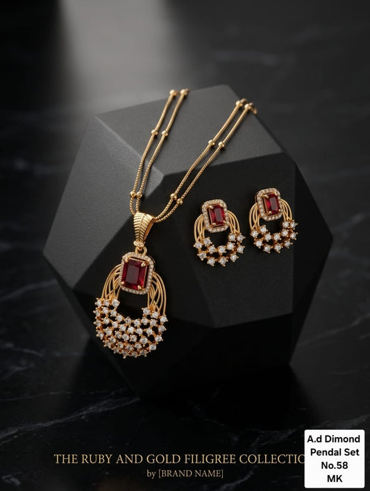 Royal Triangle Pendant Set